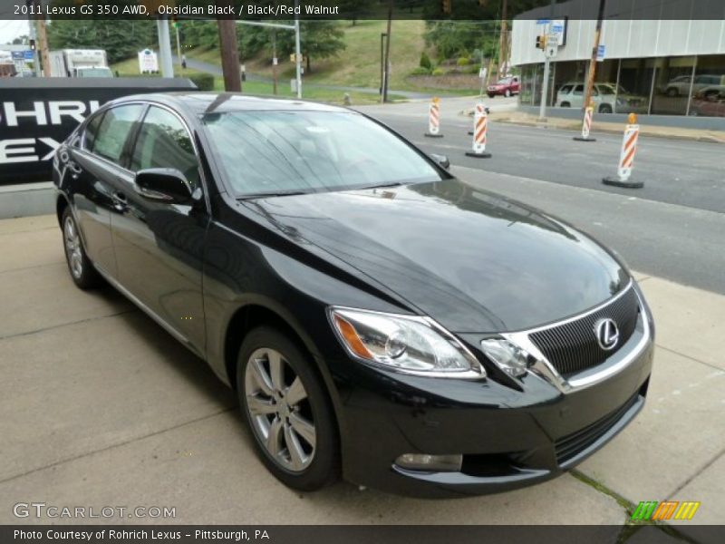 Obsidian Black / Black/Red Walnut 2011 Lexus GS 350 AWD