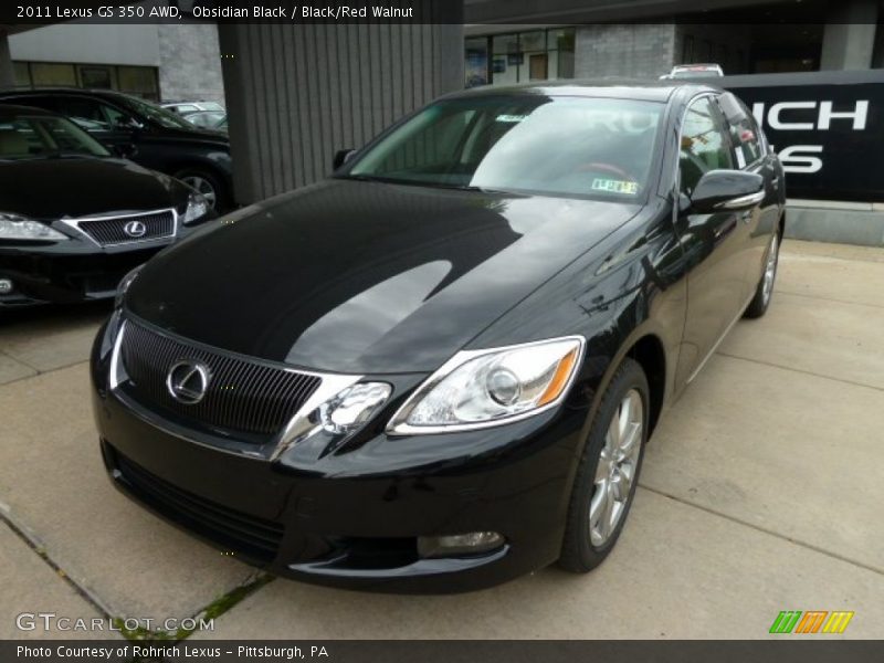 Obsidian Black / Black/Red Walnut 2011 Lexus GS 350 AWD