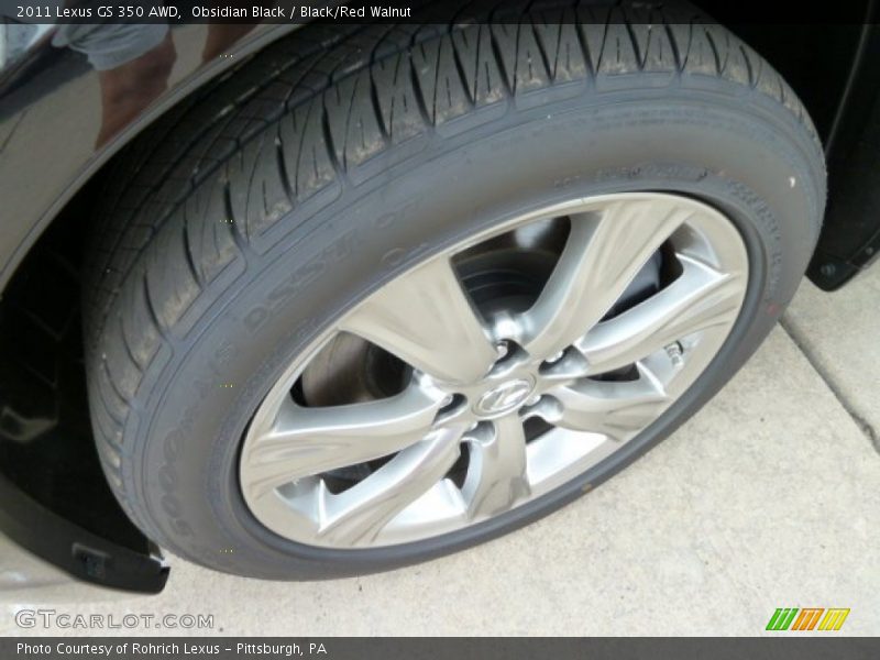 Obsidian Black / Black/Red Walnut 2011 Lexus GS 350 AWD