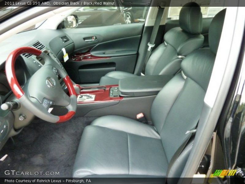 Obsidian Black / Black/Red Walnut 2011 Lexus GS 350 AWD