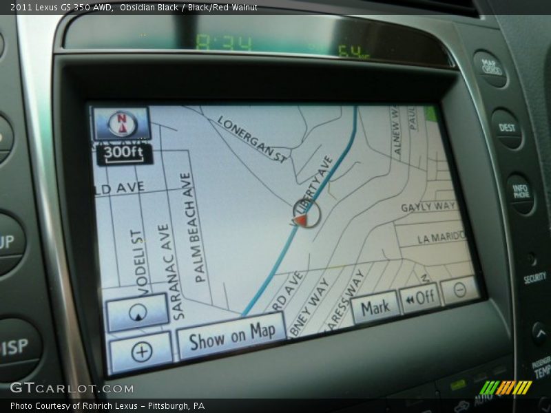 Obsidian Black / Black/Red Walnut 2011 Lexus GS 350 AWD