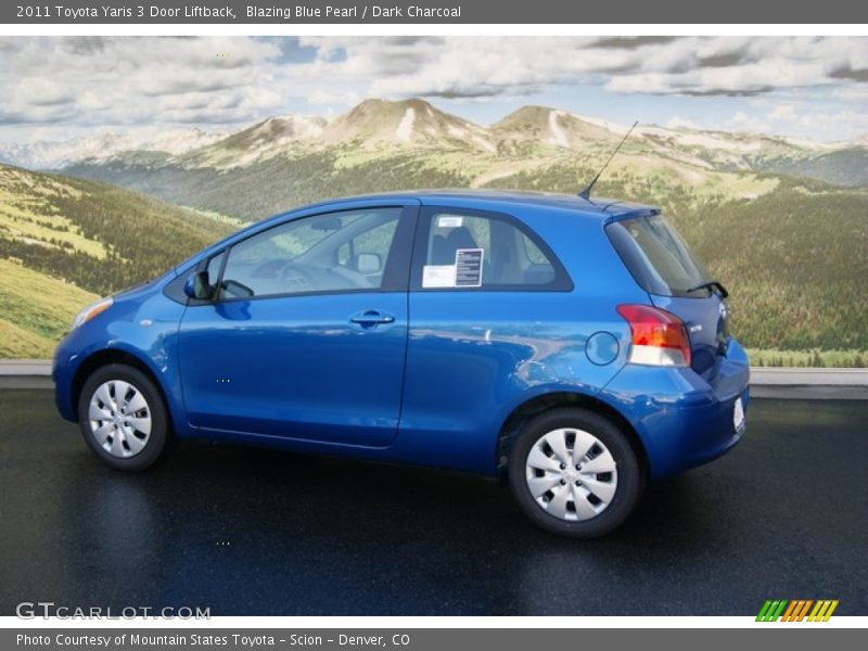 Blazing Blue Pearl / Dark Charcoal 2011 Toyota Yaris 3 Door Liftback