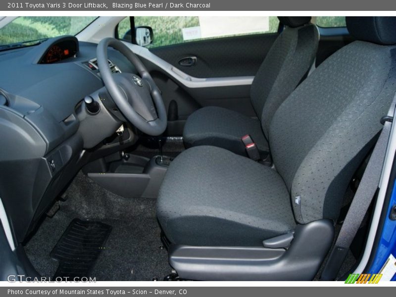 Blazing Blue Pearl / Dark Charcoal 2011 Toyota Yaris 3 Door Liftback