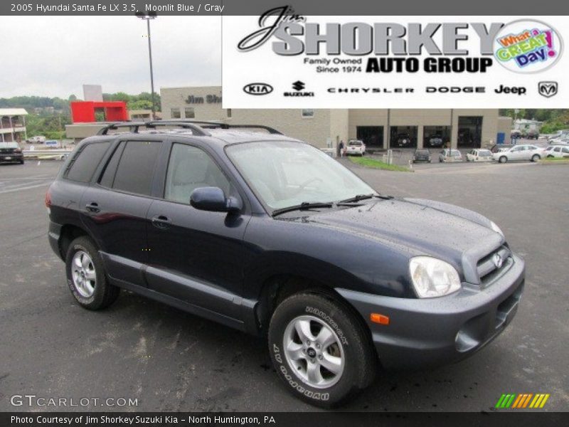 Moonlit Blue / Gray 2005 Hyundai Santa Fe LX 3.5