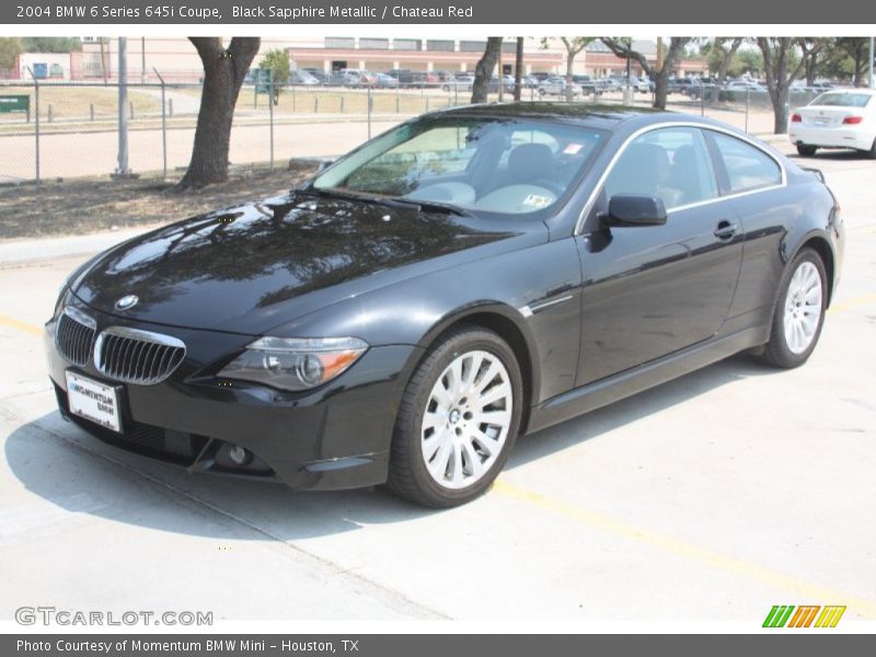 Black Sapphire Metallic / Chateau Red 2004 BMW 6 Series 645i Coupe