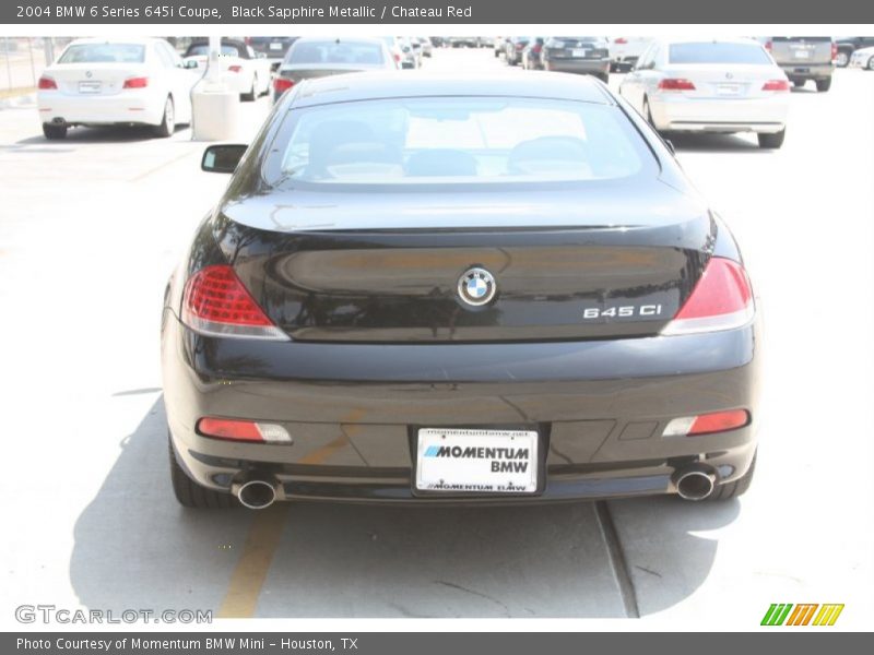 Black Sapphire Metallic / Chateau Red 2004 BMW 6 Series 645i Coupe