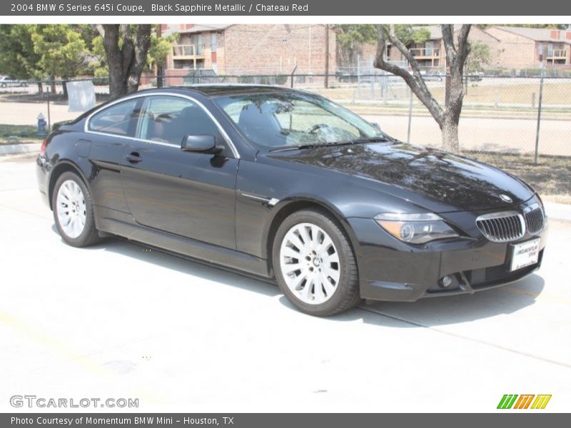 Black Sapphire Metallic / Chateau Red 2004 BMW 6 Series 645i Coupe