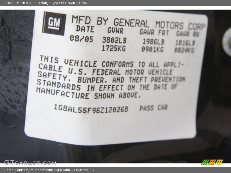 Cypress Green / Gray 2006 Saturn ION 3 Sedan