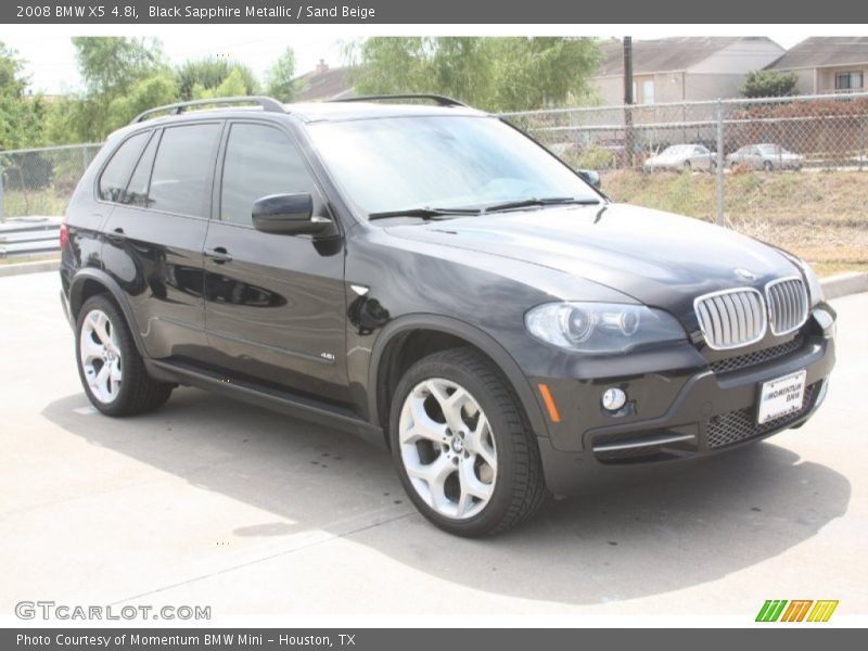 Black Sapphire Metallic / Sand Beige 2008 BMW X5 4.8i