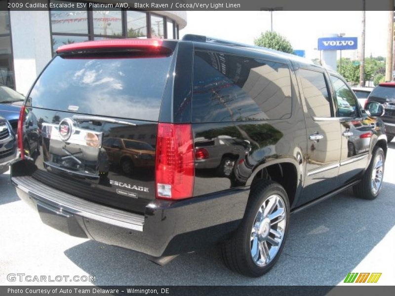Black Raven / Cocoa/Very Light Linen 2009 Cadillac Escalade ESV Platinum AWD