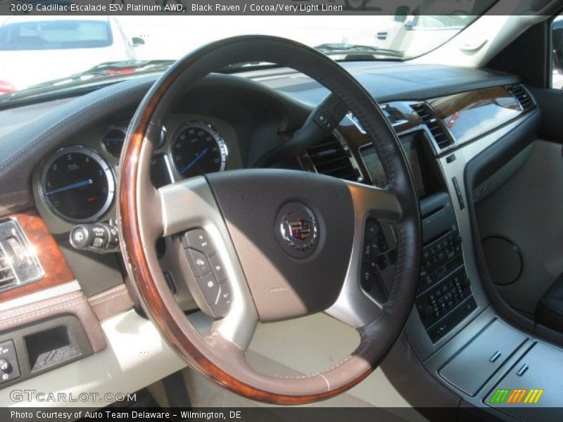 Black Raven / Cocoa/Very Light Linen 2009 Cadillac Escalade ESV Platinum AWD