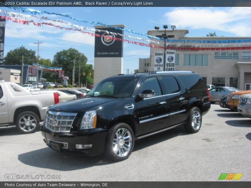 Black Raven / Cocoa/Very Light Linen 2009 Cadillac Escalade ESV Platinum AWD