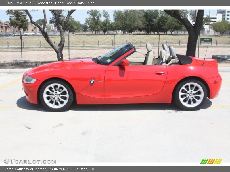 Bright Red / Dark Beige 2005 BMW Z4 2.5i Roadster