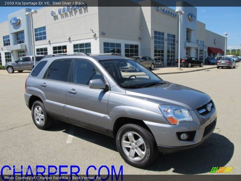 Steel Silver / Black 2009 Kia Sportage EX V6