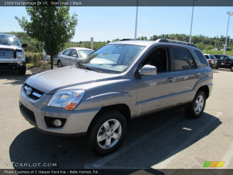Steel Silver / Black 2009 Kia Sportage EX V6