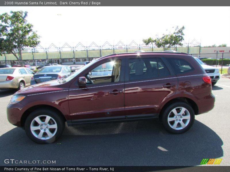 Dark Cherry Red / Beige 2008 Hyundai Santa Fe Limited