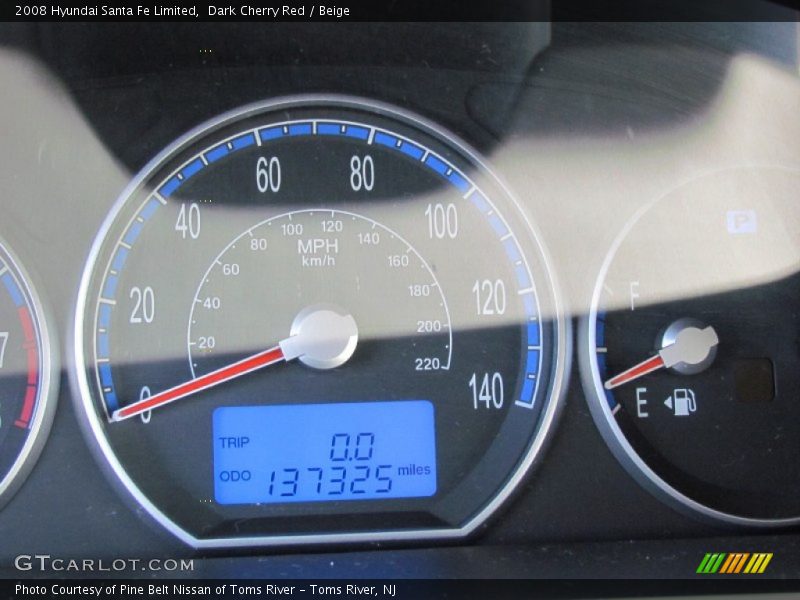 Dark Cherry Red / Beige 2008 Hyundai Santa Fe Limited