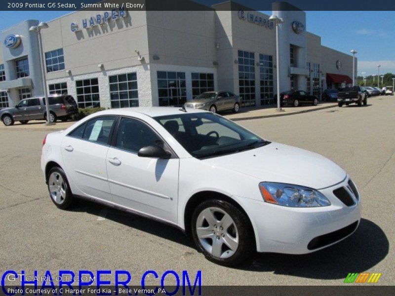 Summit White / Ebony 2009 Pontiac G6 Sedan