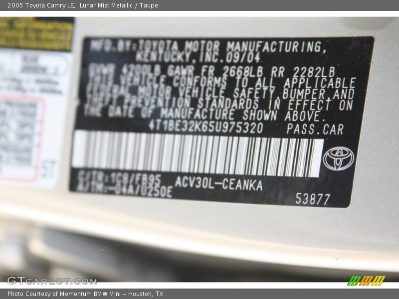 Lunar Mist Metallic / Taupe 2005 Toyota Camry LE