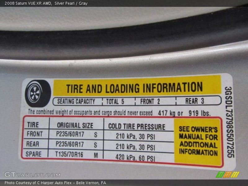 Silver Pearl / Gray 2008 Saturn VUE XR AWD