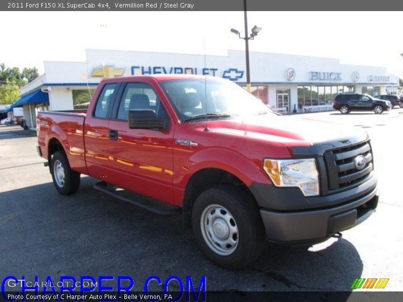 Vermillion Red / Steel Gray 2011 Ford F150 XL SuperCab 4x4