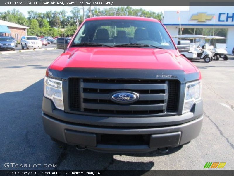 Vermillion Red / Steel Gray 2011 Ford F150 XL SuperCab 4x4