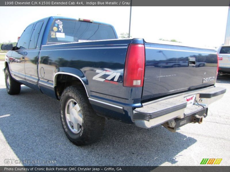 Indigo Blue Metallic / Gray 1998 Chevrolet C/K K1500 Extended Cab 4x4