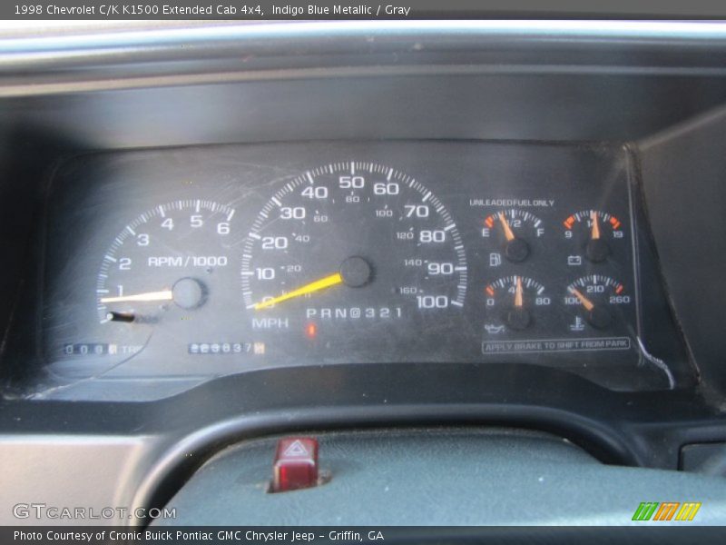 Indigo Blue Metallic / Gray 1998 Chevrolet C/K K1500 Extended Cab 4x4