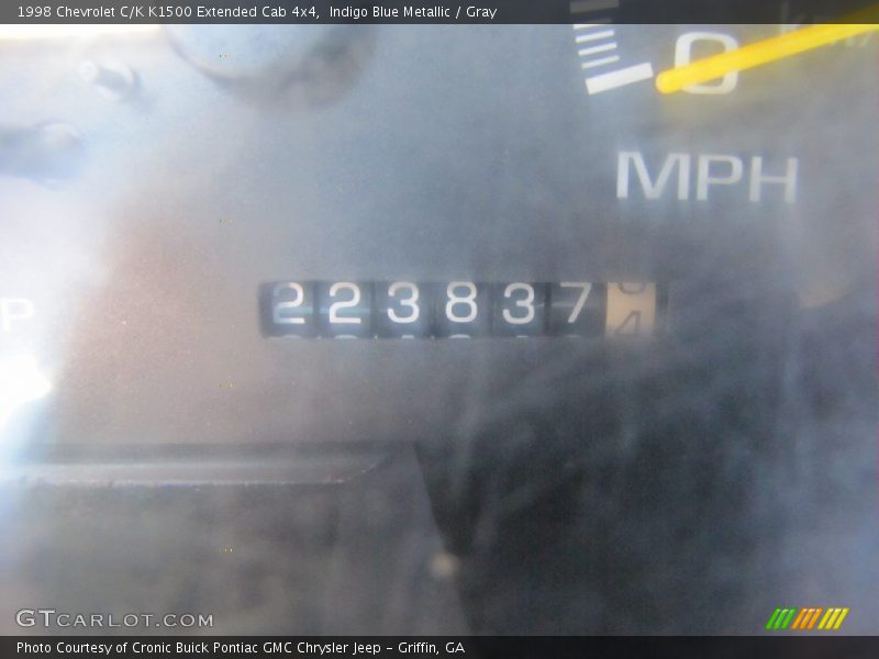 Indigo Blue Metallic / Gray 1998 Chevrolet C/K K1500 Extended Cab 4x4