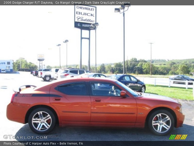 Go Mango! Orange / Dark Slate Gray/Light Graystone 2006 Dodge Charger R/T Daytona