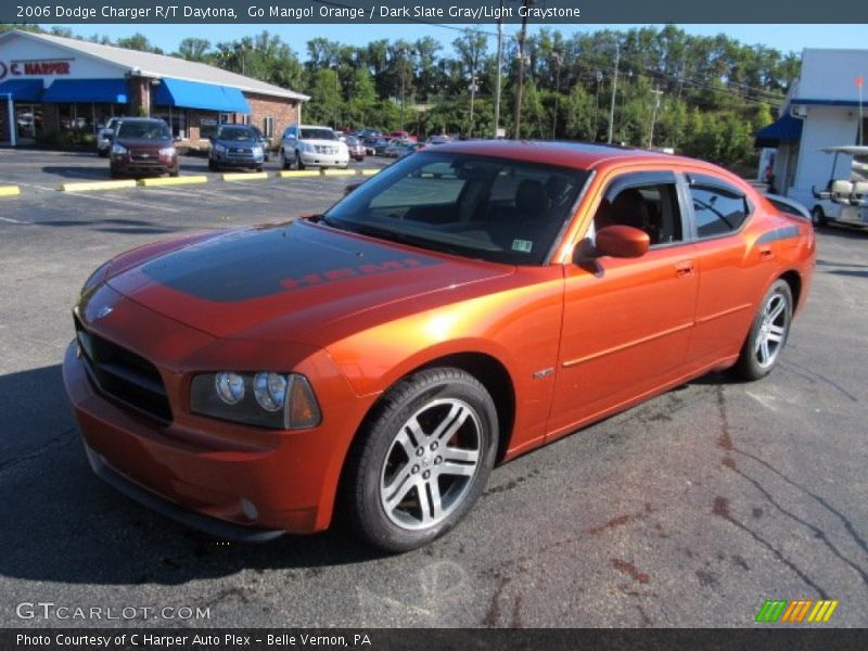 Go Mango! Orange / Dark Slate Gray/Light Graystone 2006 Dodge Charger R/T Daytona