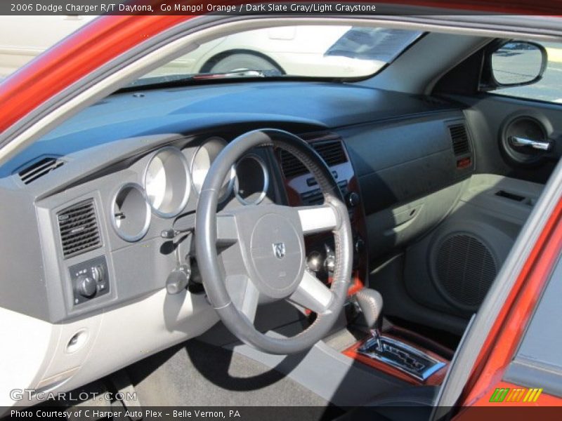 Go Mango! Orange / Dark Slate Gray/Light Graystone 2006 Dodge Charger R/T Daytona