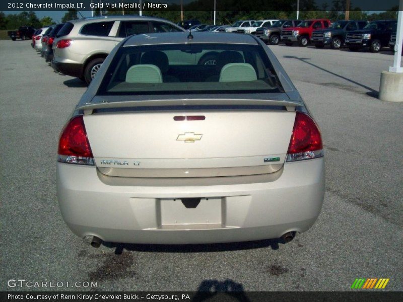 Gold Mist Metallic / Neutral 2012 Chevrolet Impala LT