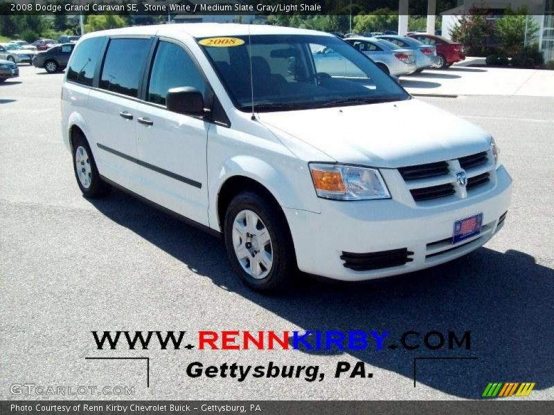 Stone White / Medium Slate Gray/Light Shale 2008 Dodge Grand Caravan SE