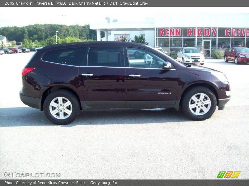Dark Cherry Metallic / Dark Gray/Light Gray 2009 Chevrolet Traverse LT AWD