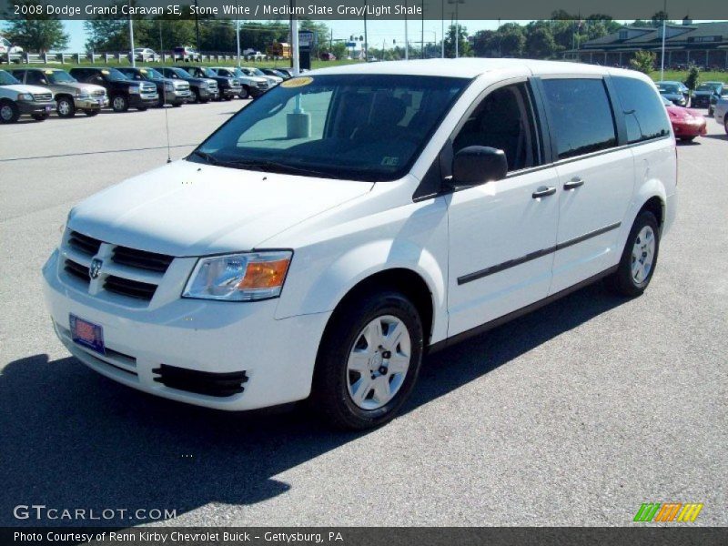 Stone White / Medium Slate Gray/Light Shale 2008 Dodge Grand Caravan SE
