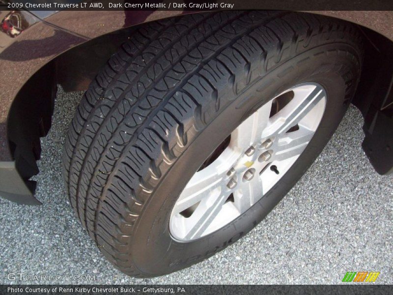 Dark Cherry Metallic / Dark Gray/Light Gray 2009 Chevrolet Traverse LT AWD