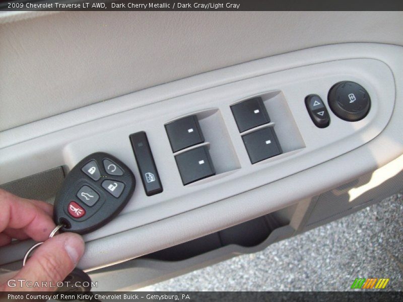 Dark Cherry Metallic / Dark Gray/Light Gray 2009 Chevrolet Traverse LT AWD