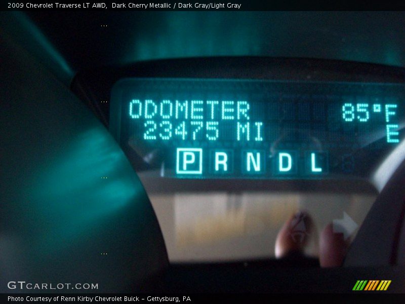 Dark Cherry Metallic / Dark Gray/Light Gray 2009 Chevrolet Traverse LT AWD