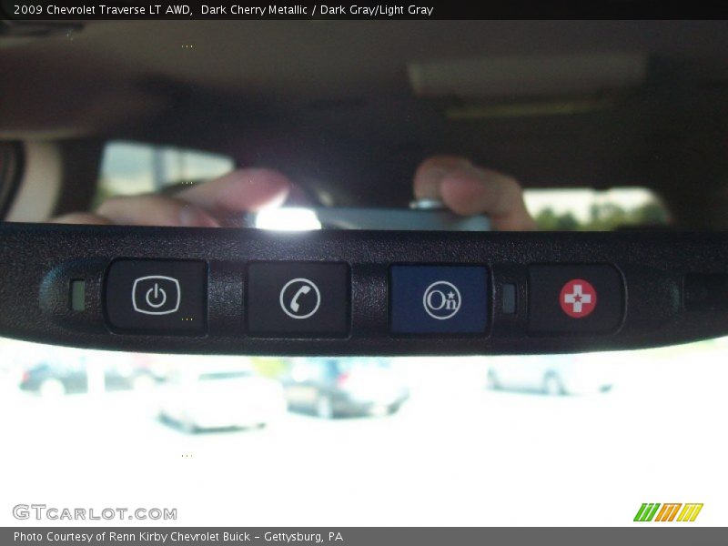Dark Cherry Metallic / Dark Gray/Light Gray 2009 Chevrolet Traverse LT AWD
