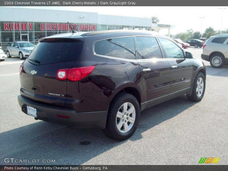 Dark Cherry Metallic / Dark Gray/Light Gray 2009 Chevrolet Traverse LT AWD