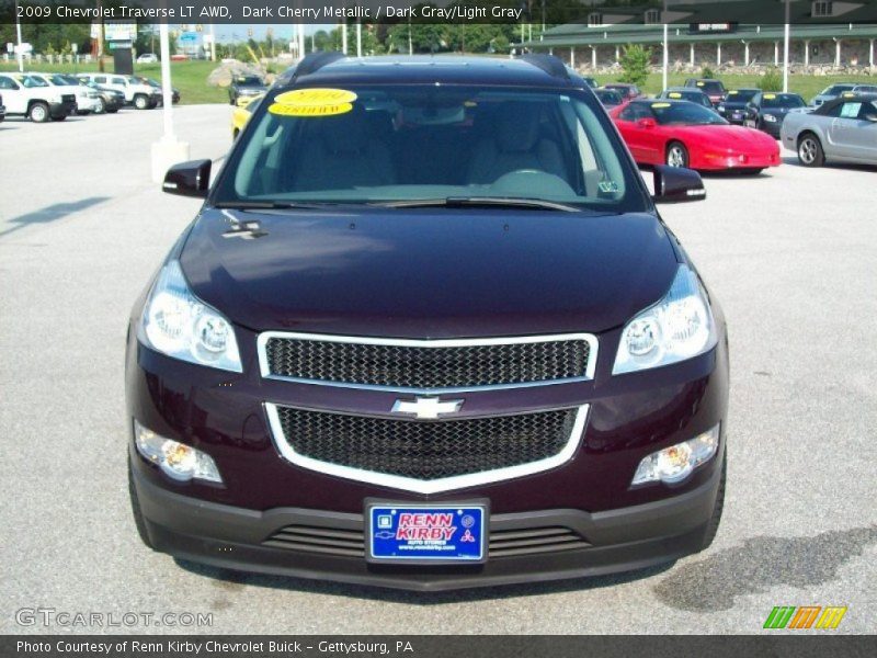 Dark Cherry Metallic / Dark Gray/Light Gray 2009 Chevrolet Traverse LT AWD