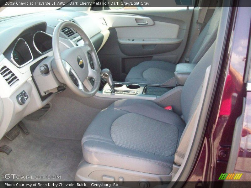 Dark Cherry Metallic / Dark Gray/Light Gray 2009 Chevrolet Traverse LT AWD