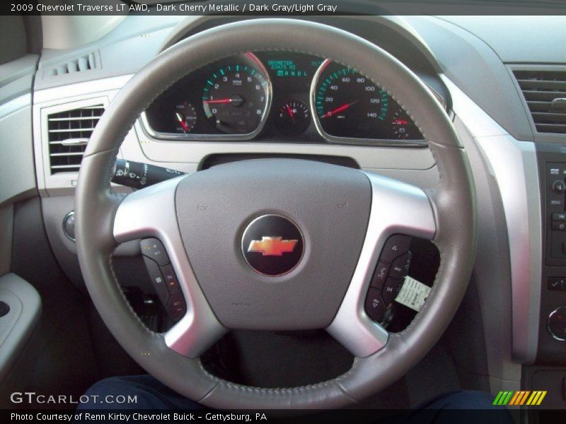 Dark Cherry Metallic / Dark Gray/Light Gray 2009 Chevrolet Traverse LT AWD