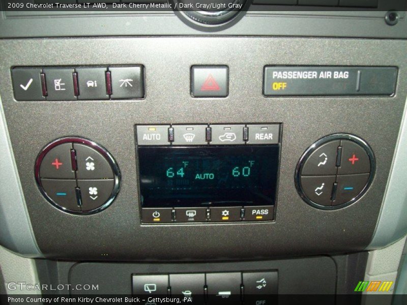 Dark Cherry Metallic / Dark Gray/Light Gray 2009 Chevrolet Traverse LT AWD