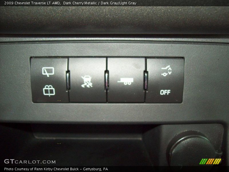 Dark Cherry Metallic / Dark Gray/Light Gray 2009 Chevrolet Traverse LT AWD