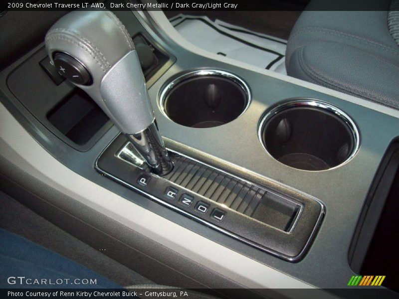 Dark Cherry Metallic / Dark Gray/Light Gray 2009 Chevrolet Traverse LT AWD