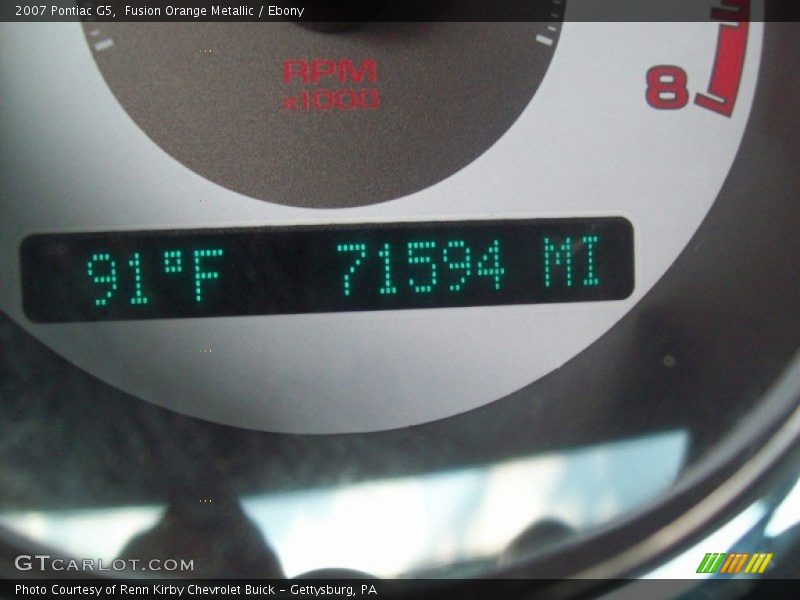 Fusion Orange Metallic / Ebony 2007 Pontiac G5