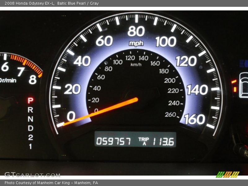 Baltic Blue Pearl / Gray 2008 Honda Odyssey EX-L