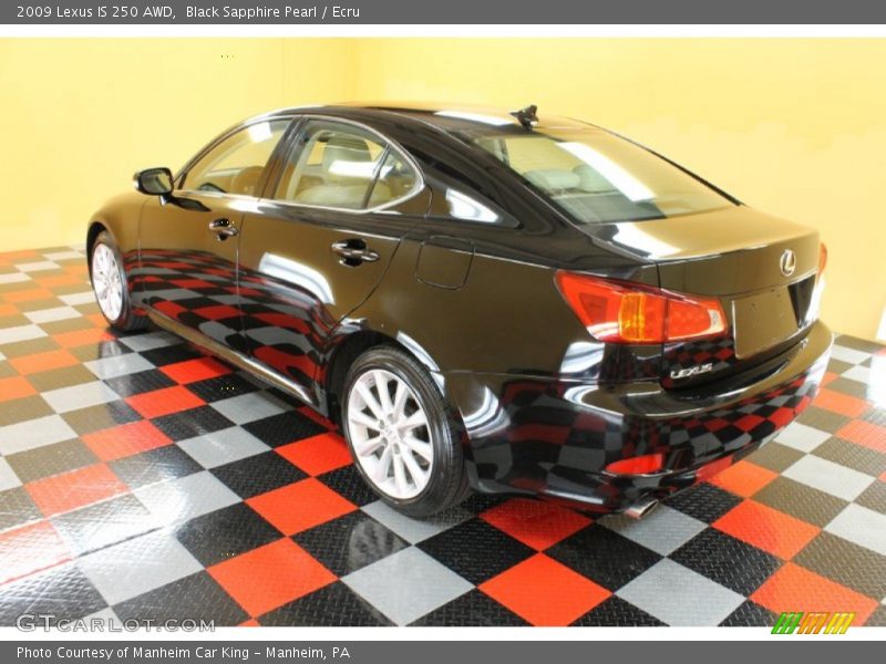 Black Sapphire Pearl / Ecru 2009 Lexus IS 250 AWD
